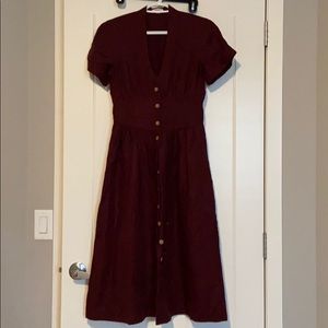 Wilfred linen dress Burgundy